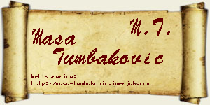 Maša Tumbaković vizit kartica